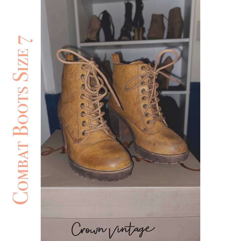 *SOLD LOCALLY* Chestnut Combat Boots